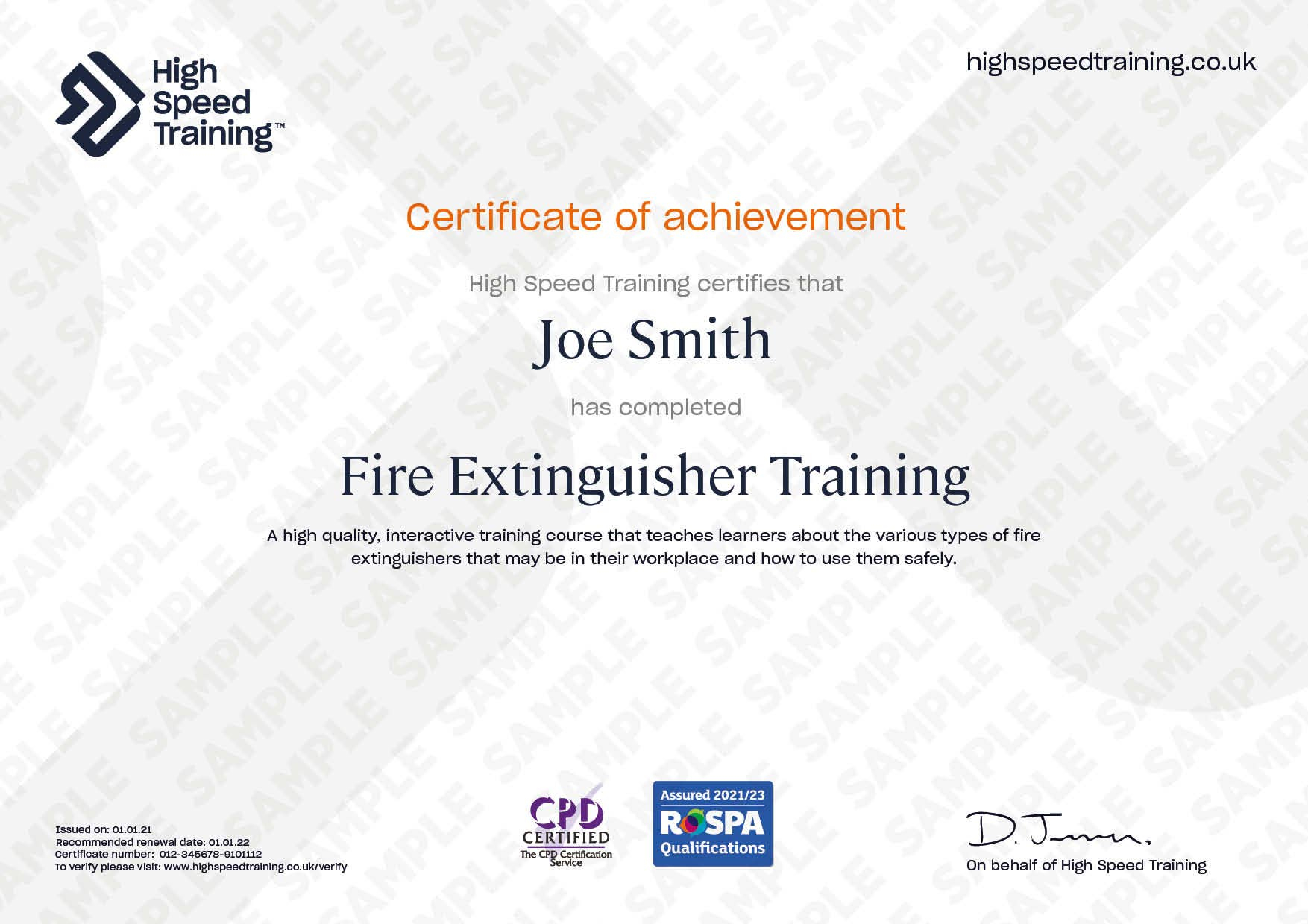 Fire Extinguisher Training Course  Online Course & Certification In Fire Extinguisher Certificate Template