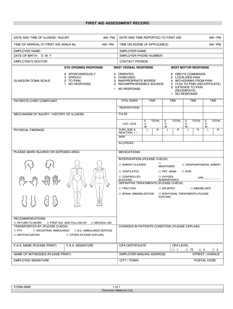 First Aid Report Forms - Fill Online, Printable, Fillable, Blank  Intended For First Aid Incident Report Form Template