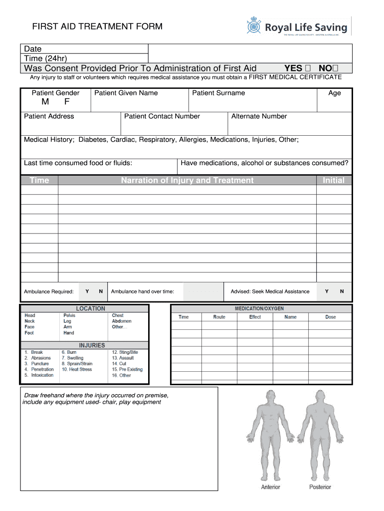 first aid treatment form: Fill out & sign online  DocHub Throughout First Aid Incident Report Form Template