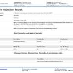 First Article Inspection Form Template: Free & Editable Report  Pertaining To Part Inspection Report Template