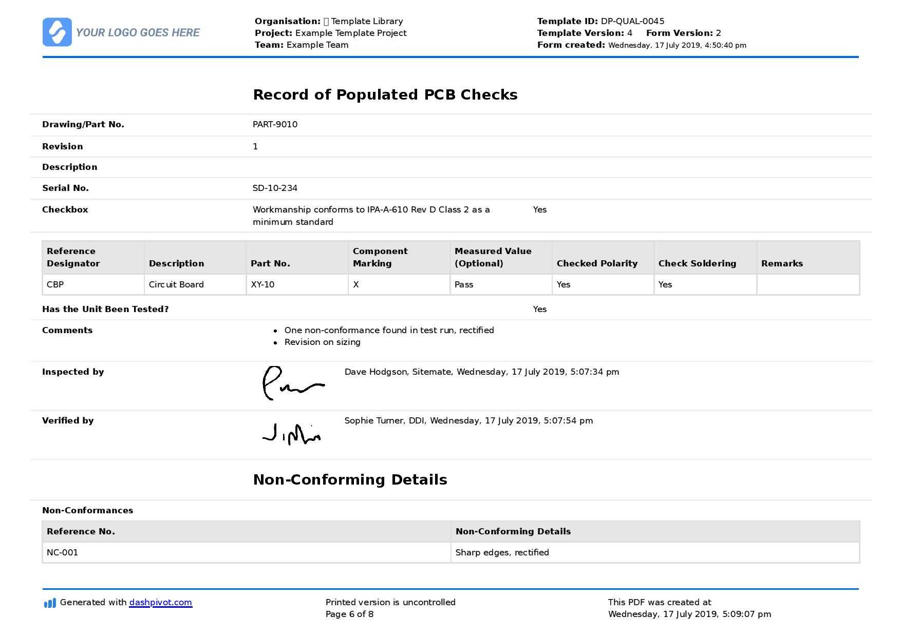First Article Inspection Form template: Free & editable report Within Part Inspection Report Template First Article Inspection Form template: Free & editable report Within Part Inspection Report Template