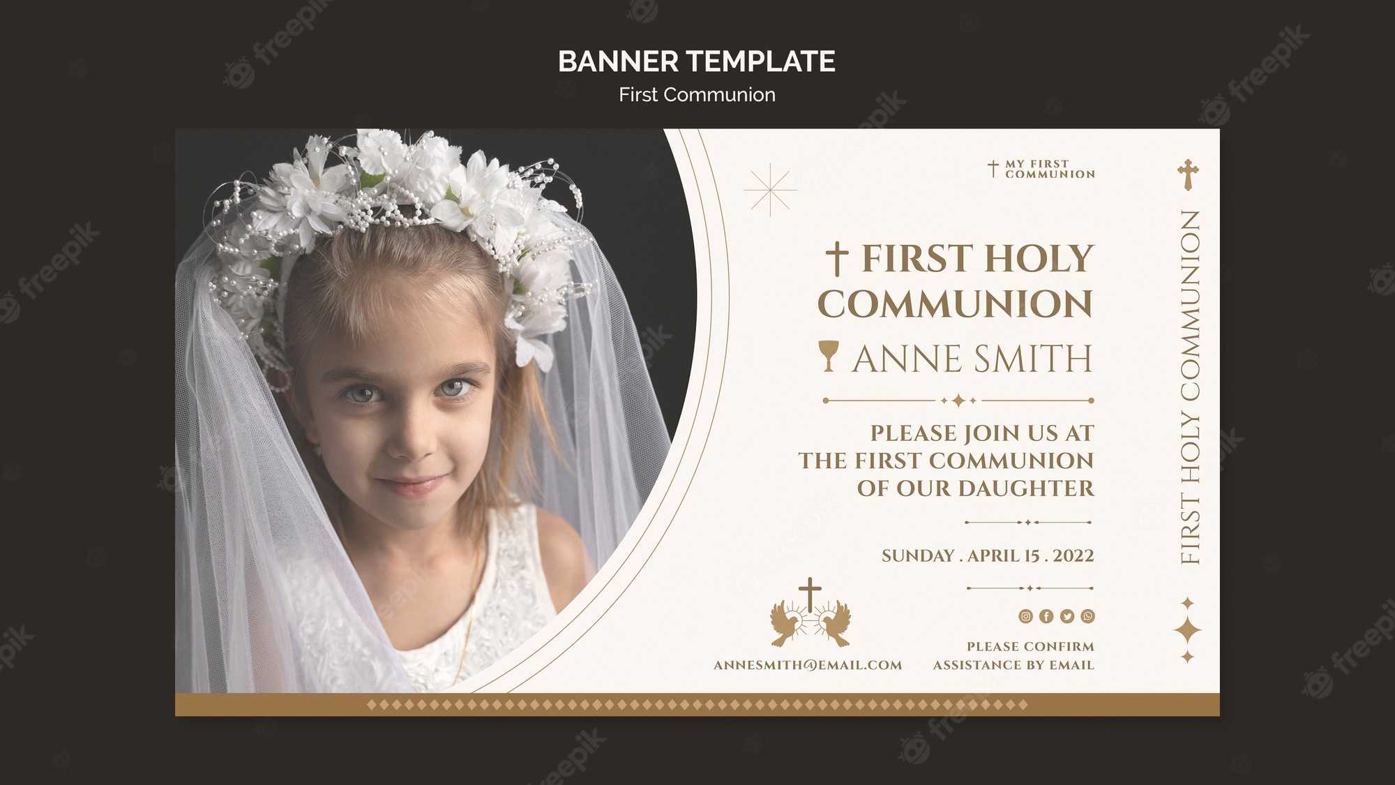 First Communion PSD, 10+ High Quality Free PSD Templates For Download Pertaining To First Holy Communion Banner Templates