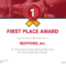 First Place Award Certificate Template With First Place Award Certificate Template