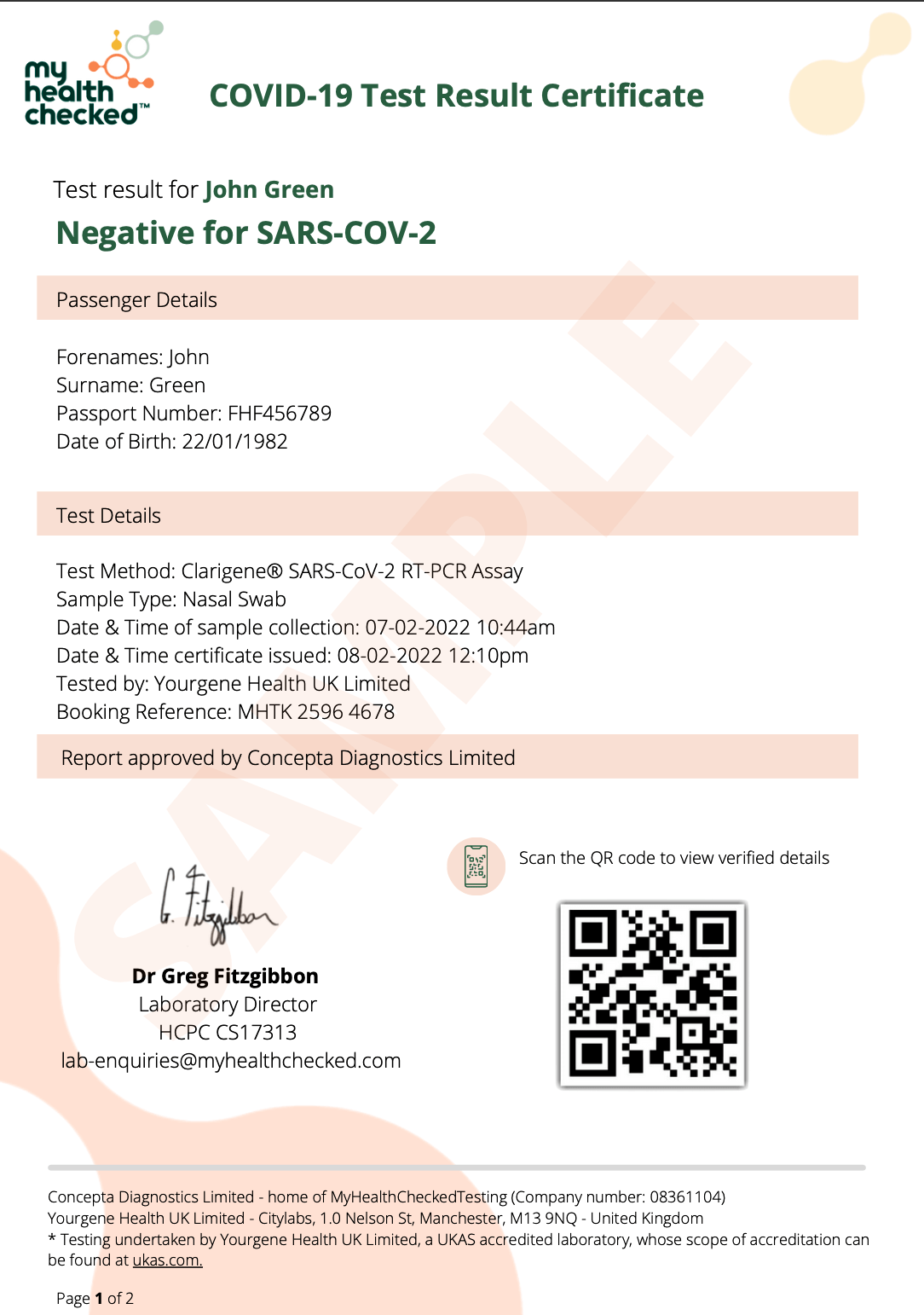 Fit-to-Fly COVID-10 PCR Test - MyHealthChecked Inside Fit To Fly Certificate Template