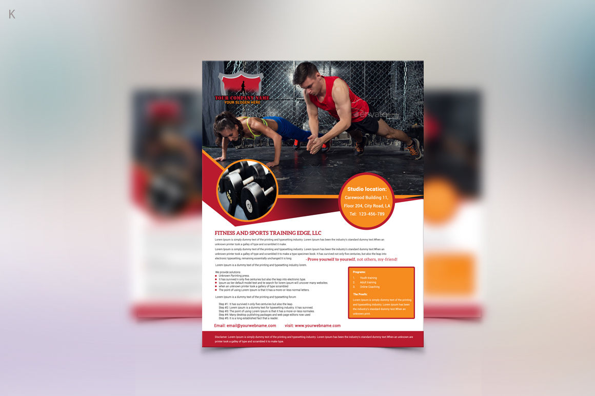 Fitness Training Flyer Template By Ayme Designs  TheHungryJPEG