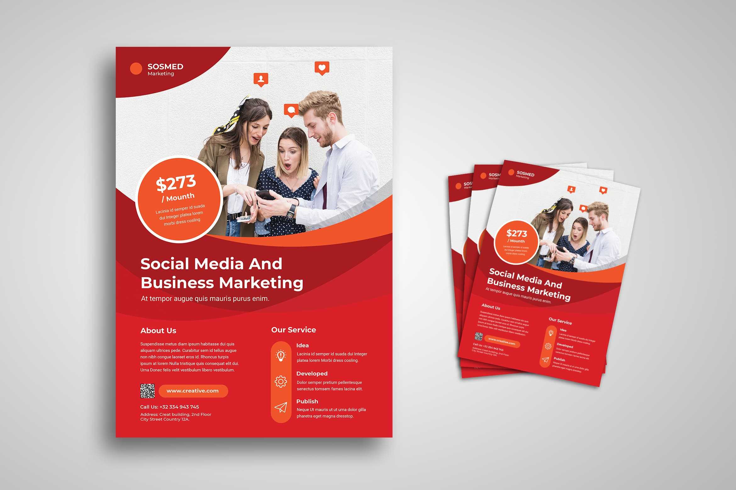 Flyer Template  Social Media Marketing Within Social Media Brochure Template