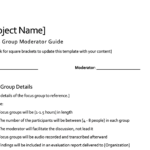 Focus Group Moderation Guide Template — Eval Academy For Focus Group Discussion Report Template
