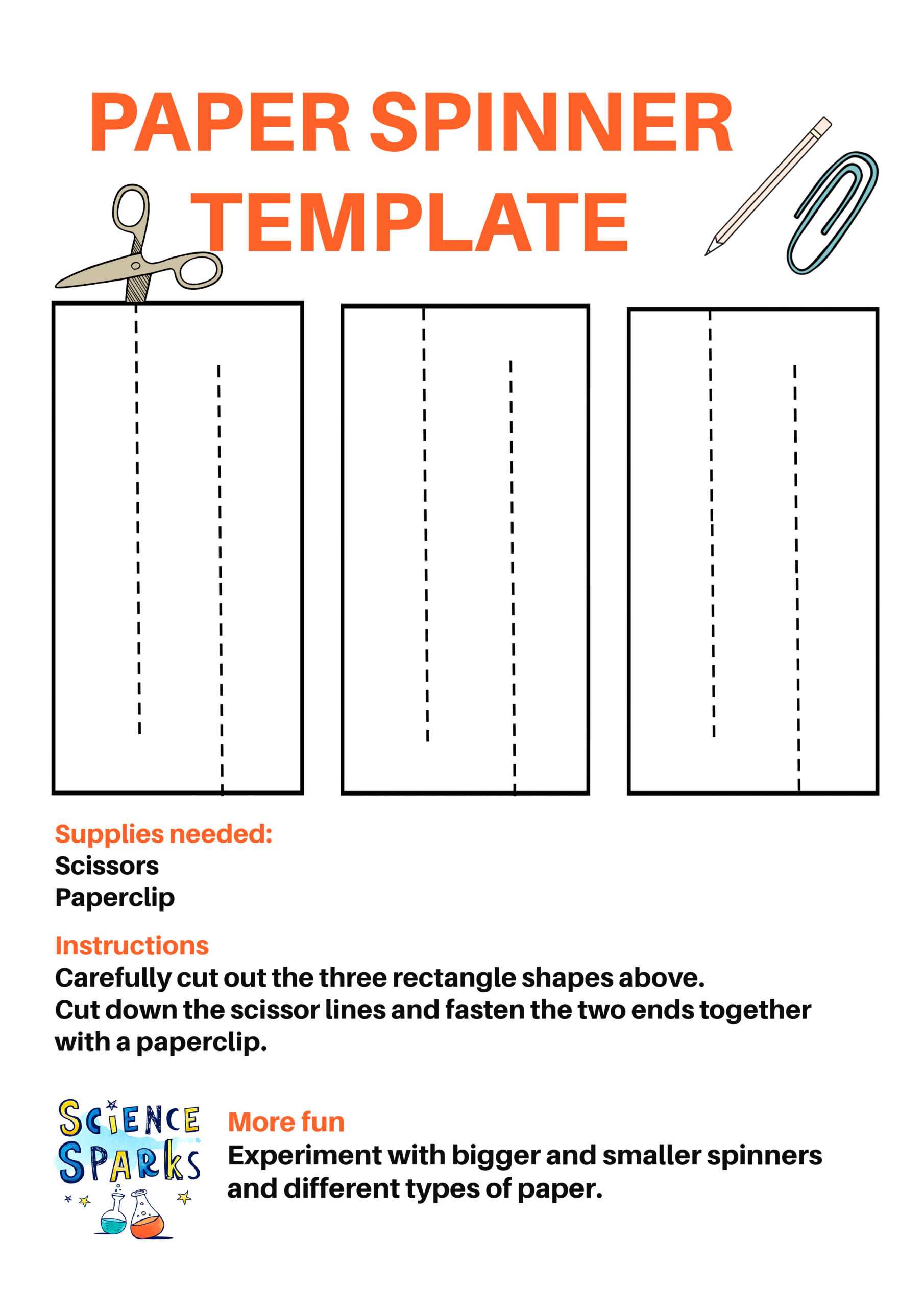 Forces and Motion - Easy Paper Spinners - Science Sparks Pertaining To Science Report Template Ks2