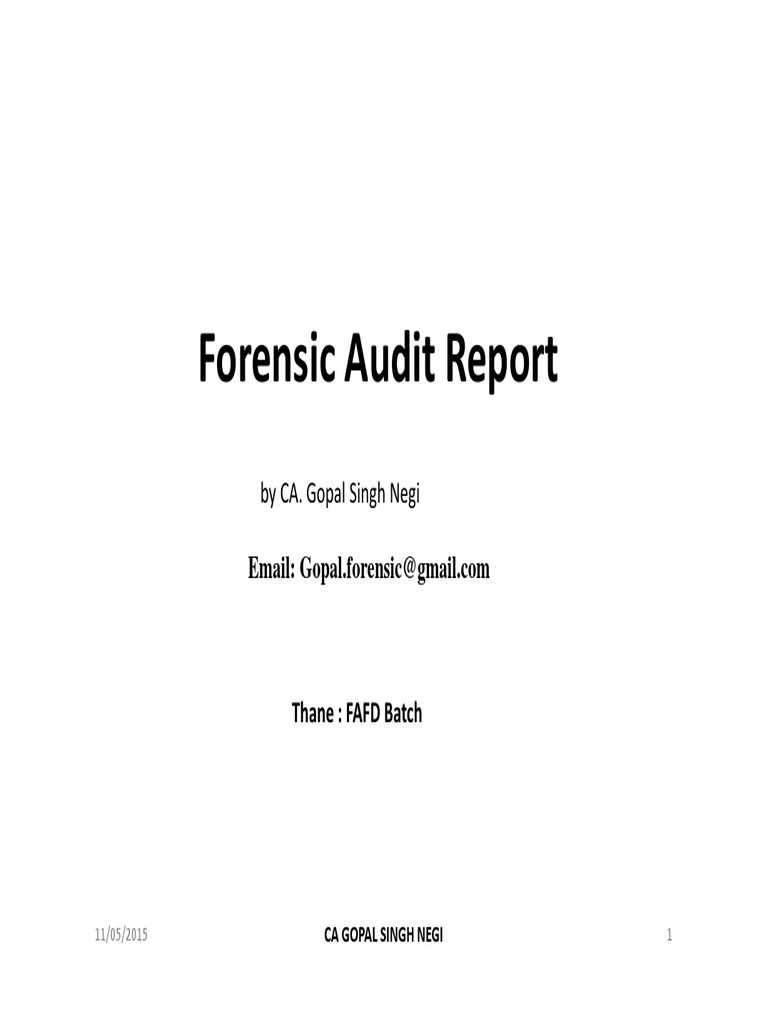 Forensic Audit Report  PDF  Financial Audit  Fraud For Forensic Accounting Report Template