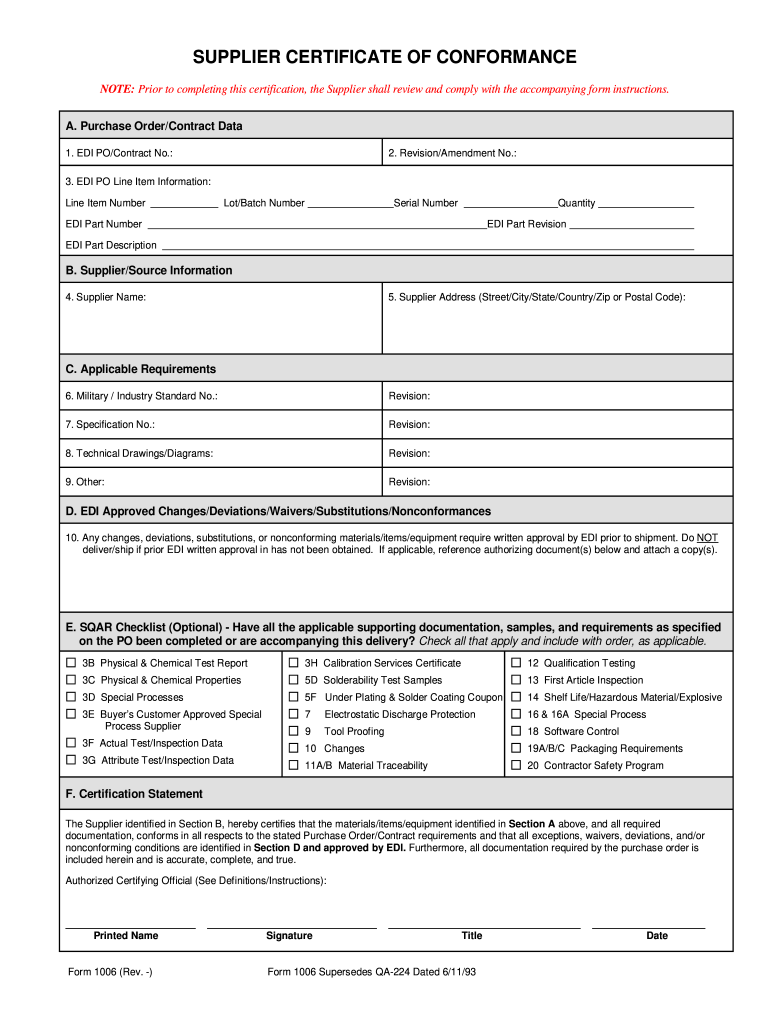 Form 10: Fill Out & Sign Online  DocHub Intended For Certificate Of Conformance Template