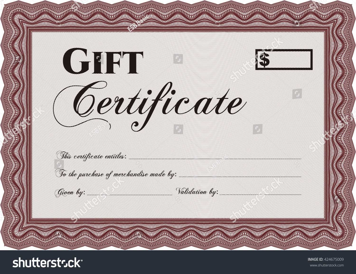 Formal Gift Certificate Complex Background Border Stock Vector Inside This Certificate Entitles The Bearer To Template Formal Gift Certificate Complex Background Border Stock Vector Inside This Certificate Entitles The Bearer To Template