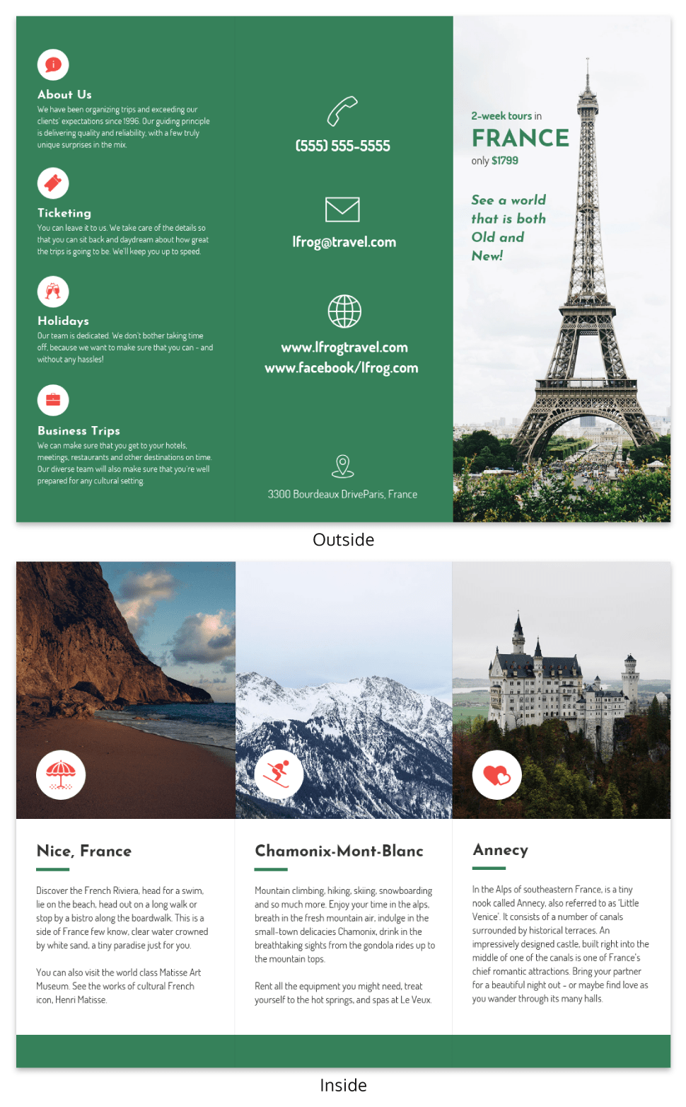 France Tri Fold Travel Brochure Pertaining To Country Brochure Template