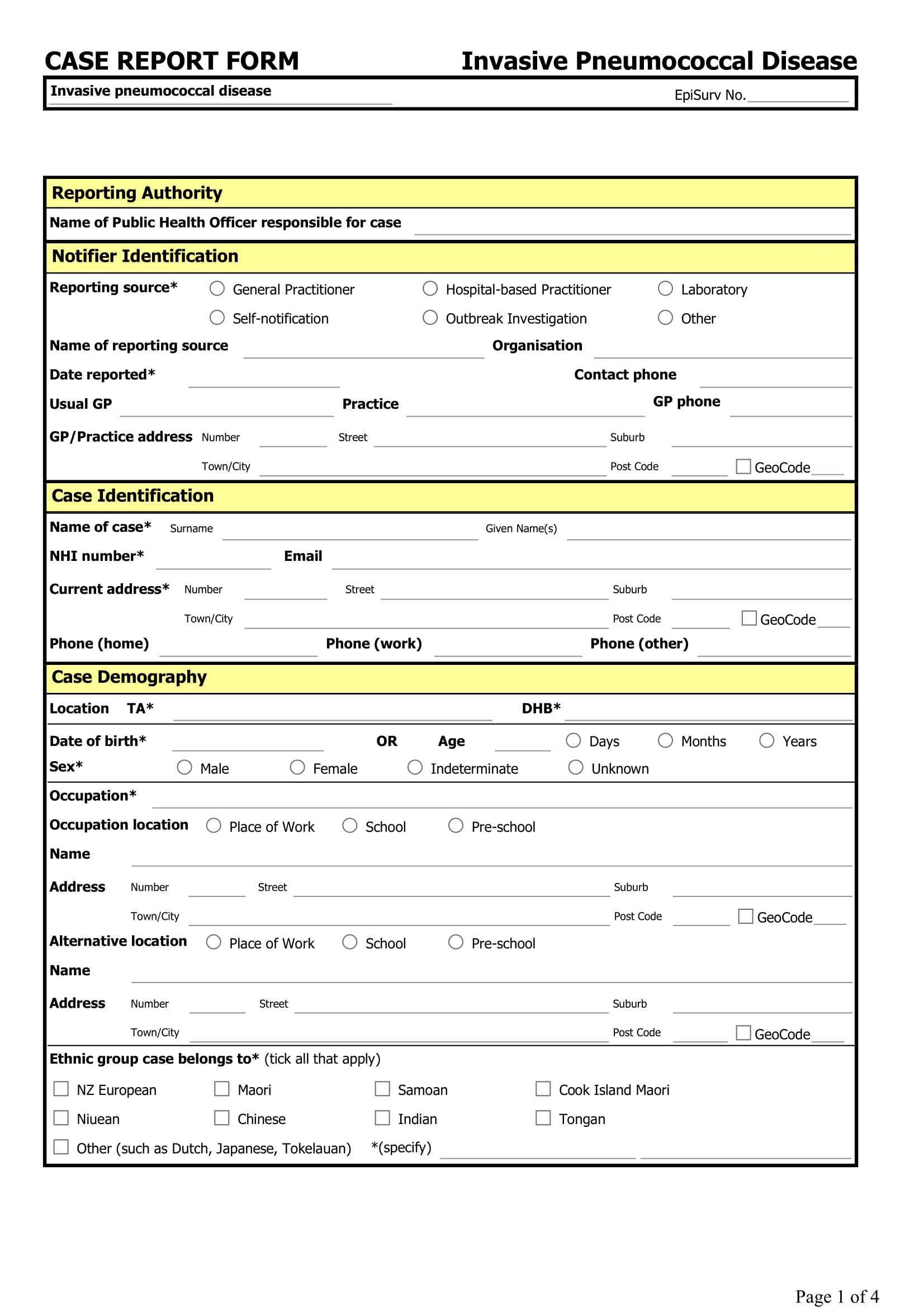 FREE 10+ Case Report Forms In PDF  MS Word For Case Report Form Template