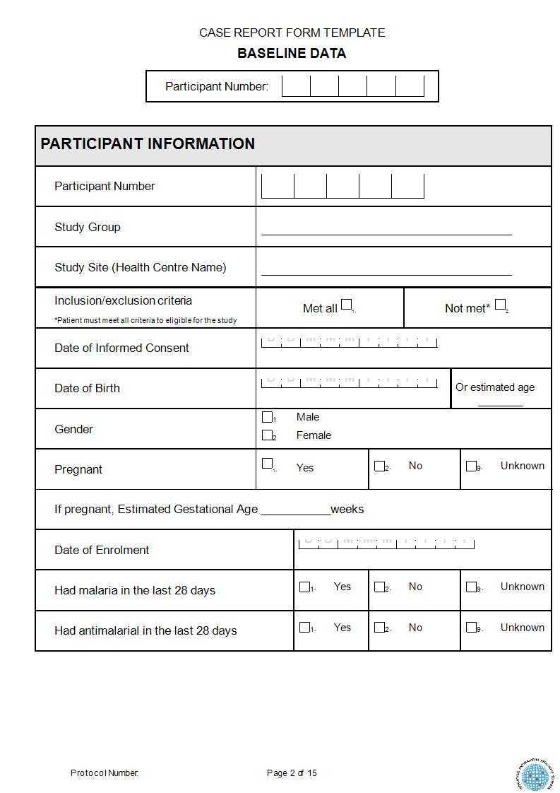 FREE 10+ Case Report Forms in PDF  MS Word In Case Report Form Template