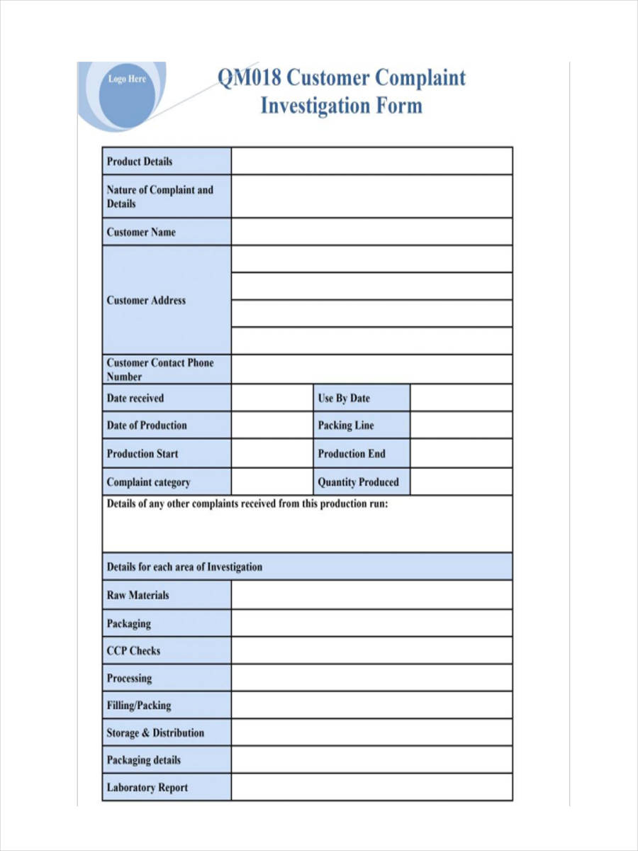 FREE 10+ Complaint Investigation Forms In PDF  Ms Word Pertaining To Investigation Report Template Doc