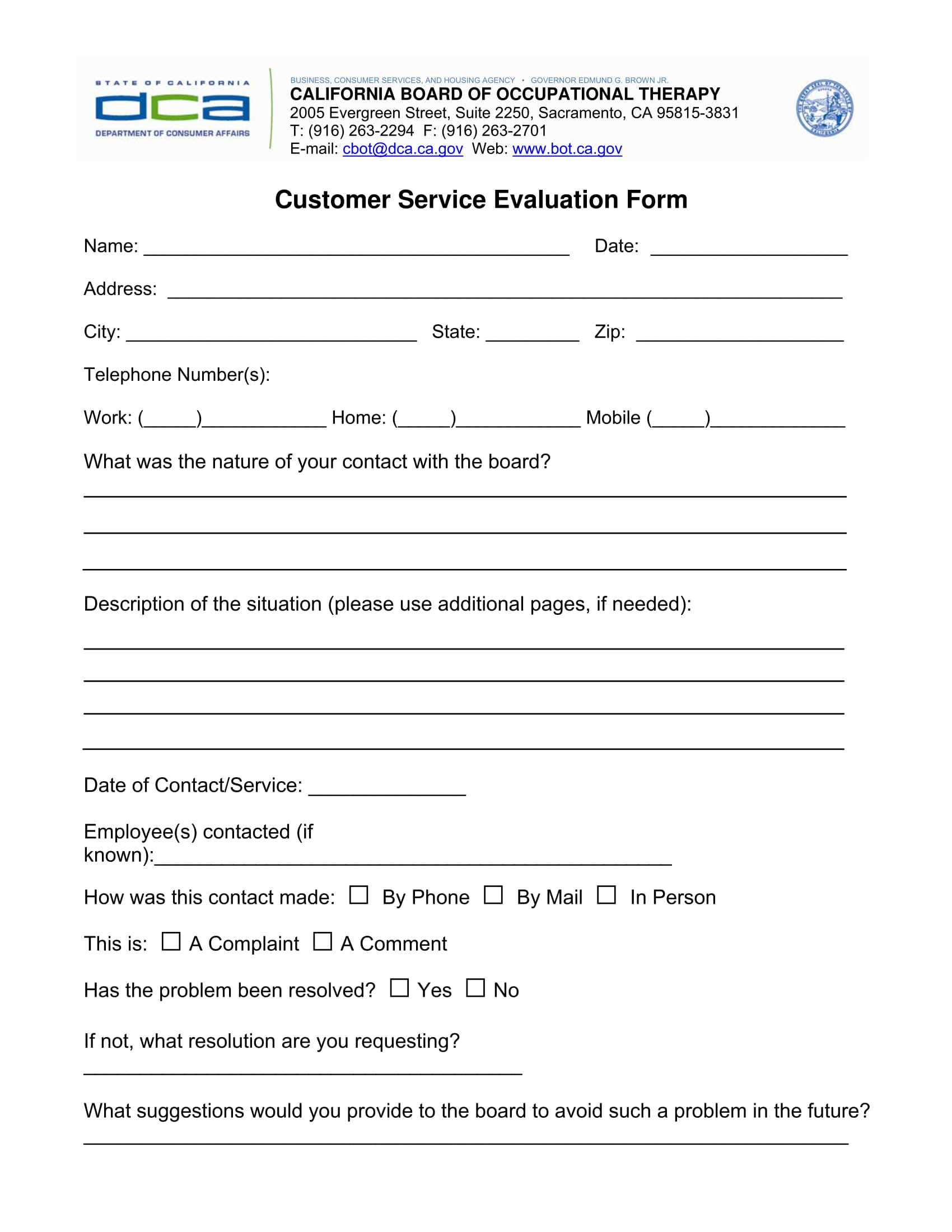 FREE 10+ Customer Service Evaluation Forms in PDF Within Blank Evaluation Form Template