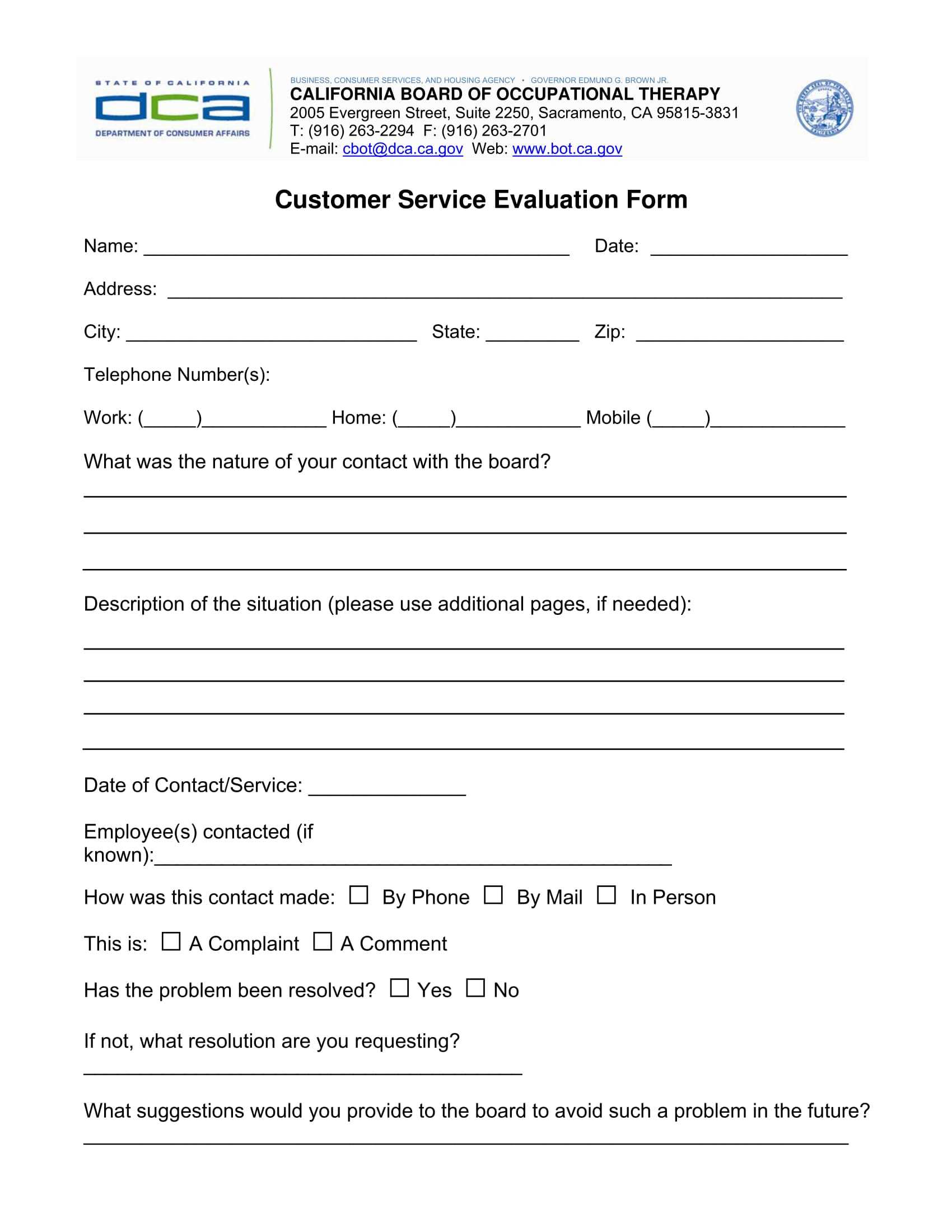 FREE 10+ Customer Service Evaluation Forms In PDF Within Blank Evaluation Form Template