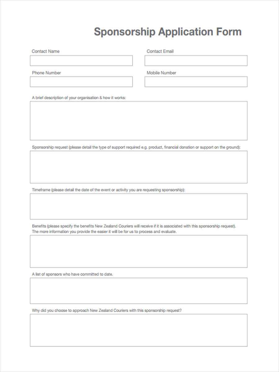 FREE 10+ Event Sponsorship Forms In MS Word  PDF  Pages Intended For Blank Sponsor Form Template Free