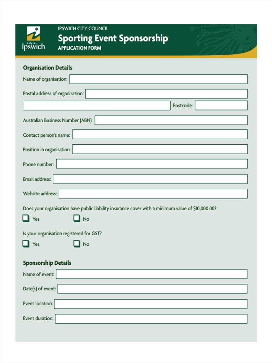 FREE 10+ Event Sponsorship Forms In MS Word  PDF  Pages Throughout Blank Sponsorship Form Template