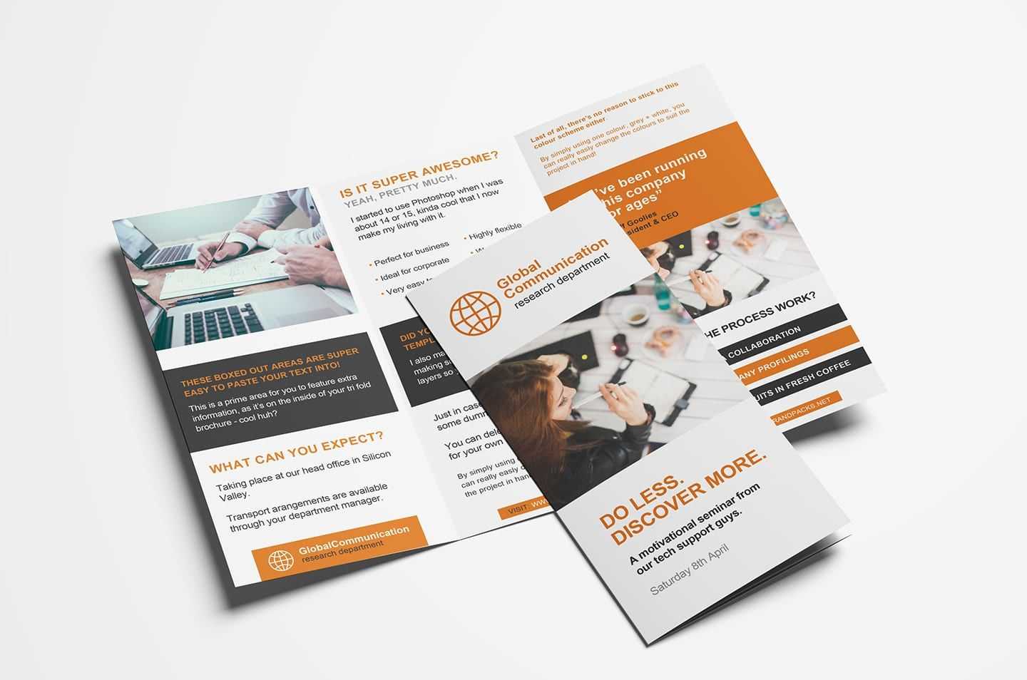 Free 10 Fold Brochure Template For Photoshop & Illustrator – BrandPacks Throughout 3 Fold Brochure Template Free