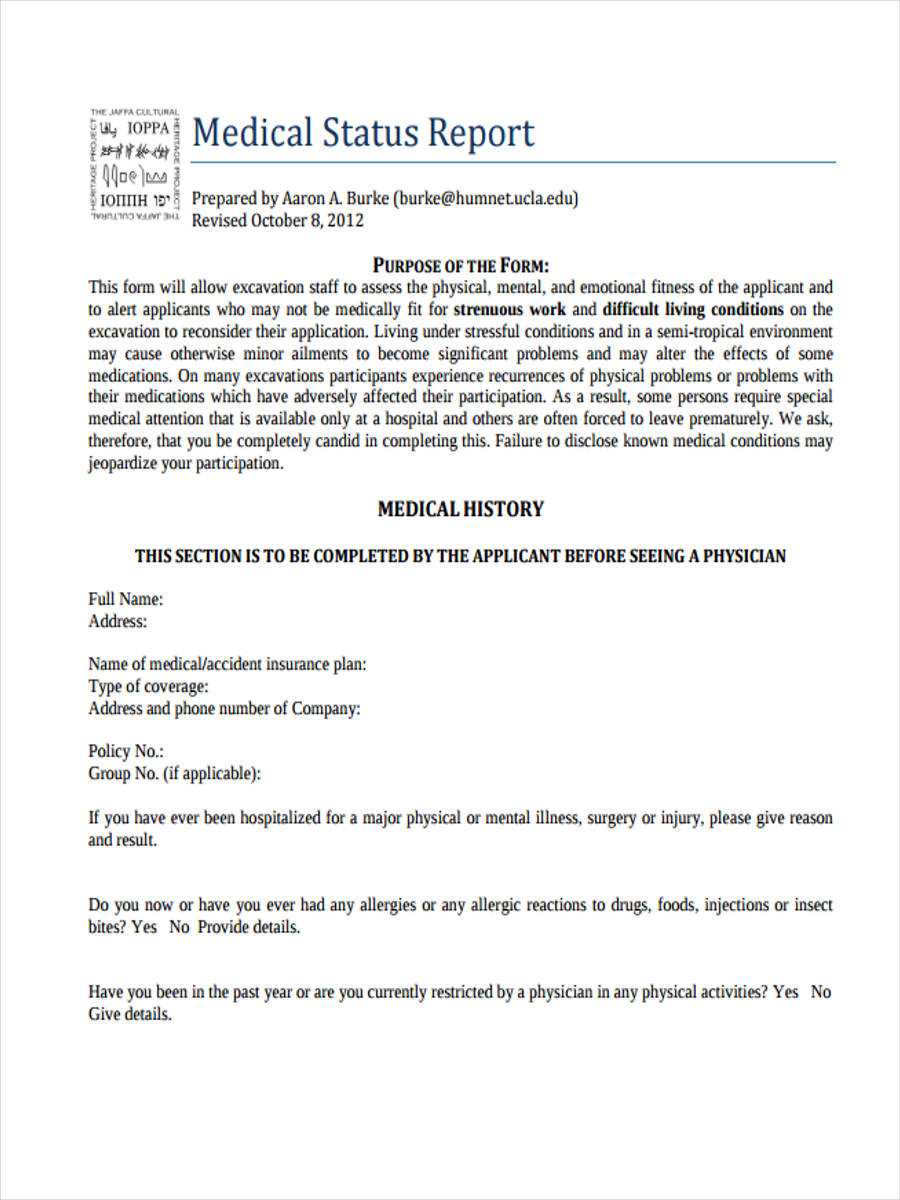 FREE 10+ Medical Report Forms in PDF  Ms Word