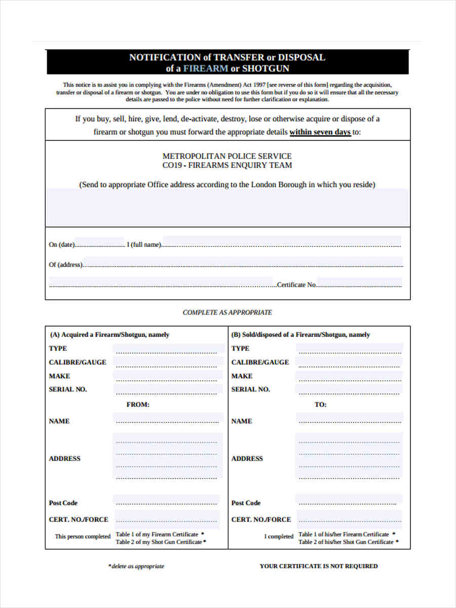 FREE 10+ Notice Of Disposal Forms In MS Word  PDF Pertaining To Certificate Of Disposal Template