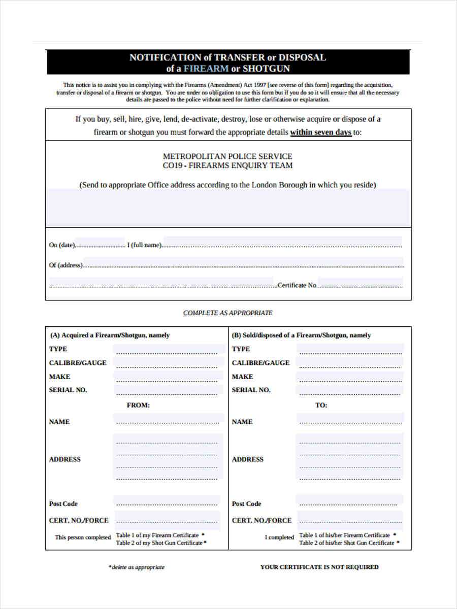 FREE 10+ Notice of Disposal Forms in MS Word  PDF Pertaining To Certificate Of Disposal Template