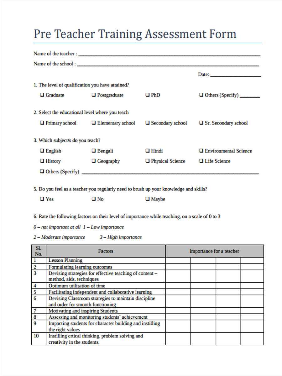 FREE 10+ Pre Training Assessment Forms In PDF Inside Training Evaluation Report Template