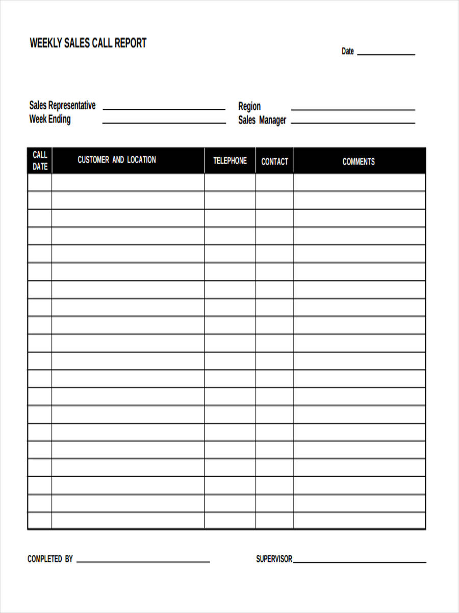 FREE 10+ Sales Report Forms in PDF  MS Word Inside Sales Call Report Template Free