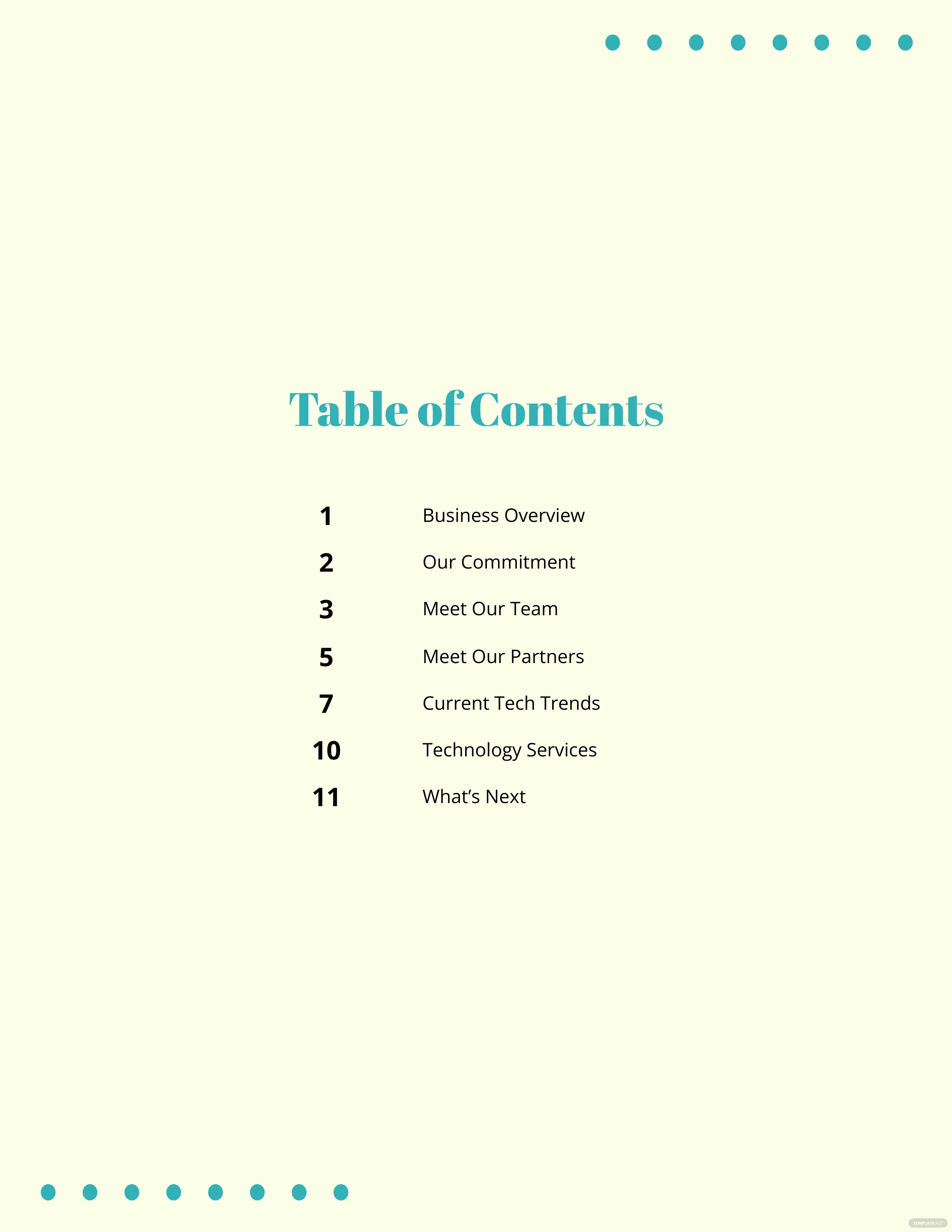 FREE 10+ Table of Content Templates in MS Word