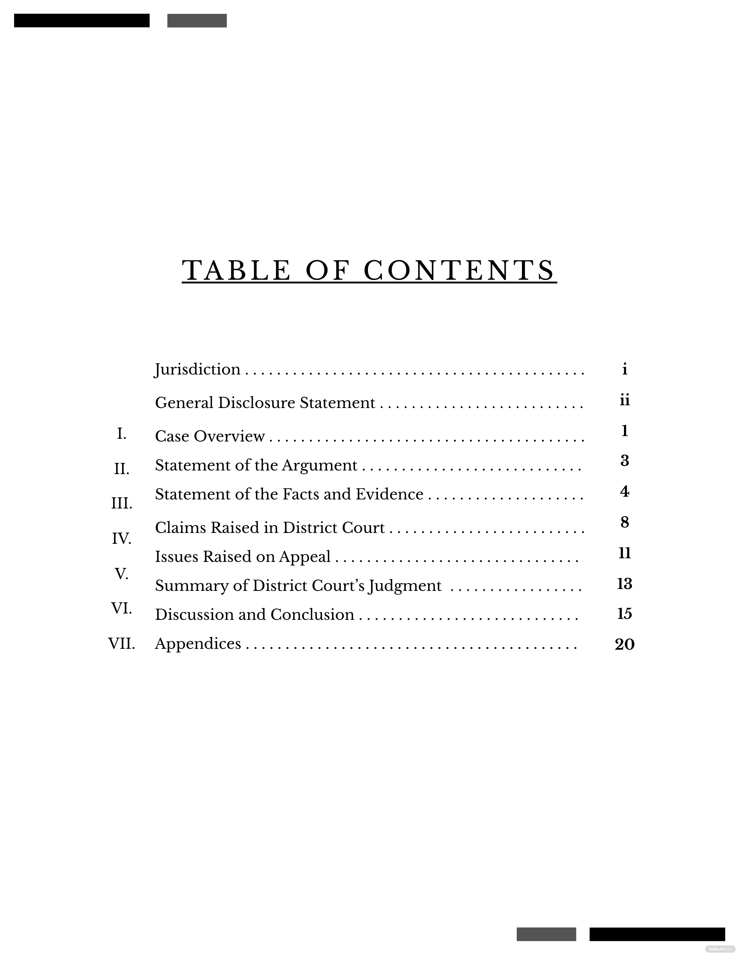 FREE 10+ Table of Content Templates in MS Word Throughout Report Content Page Template