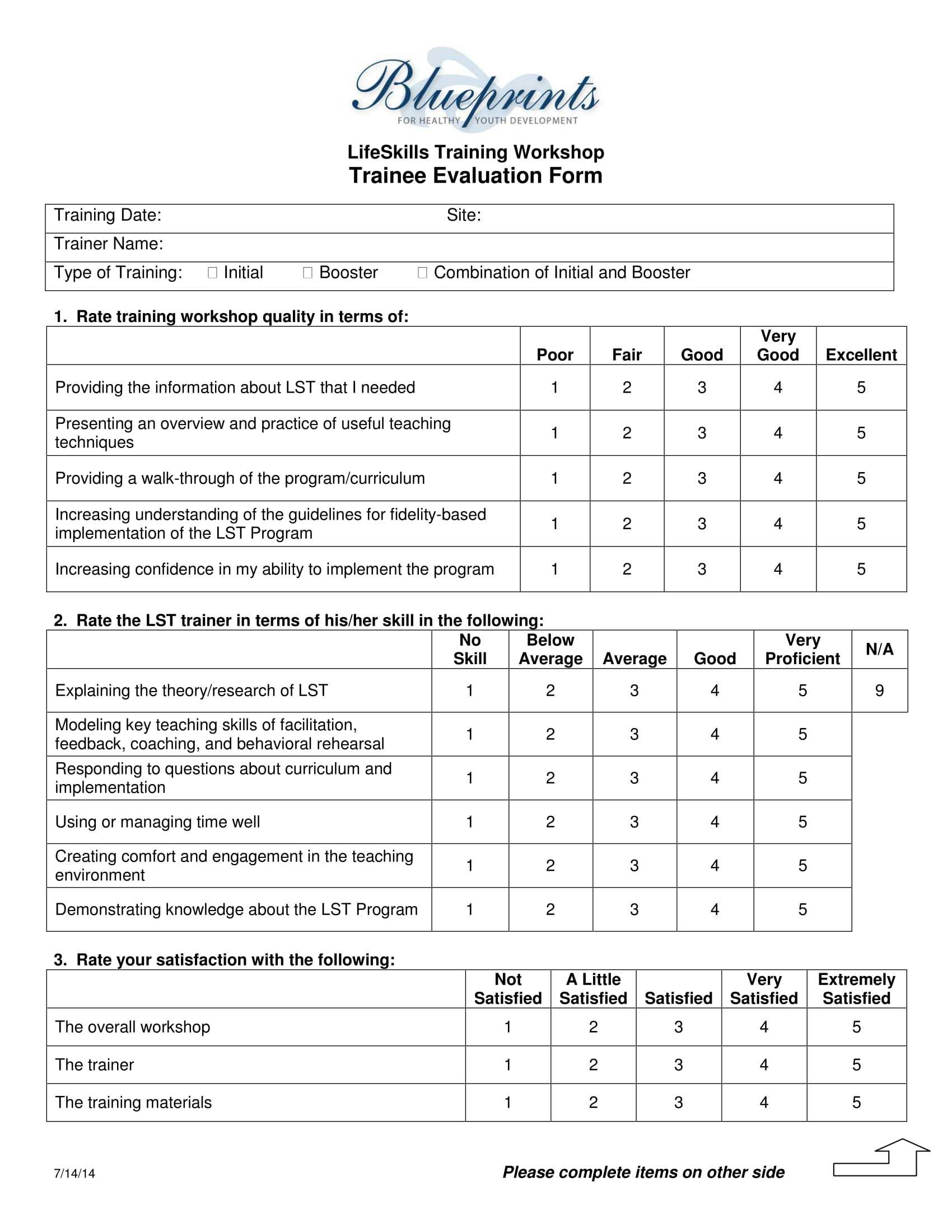 FREE 10+ Trainee Evaluation Forms In MS Word  PDF For Training Feedback Report Template