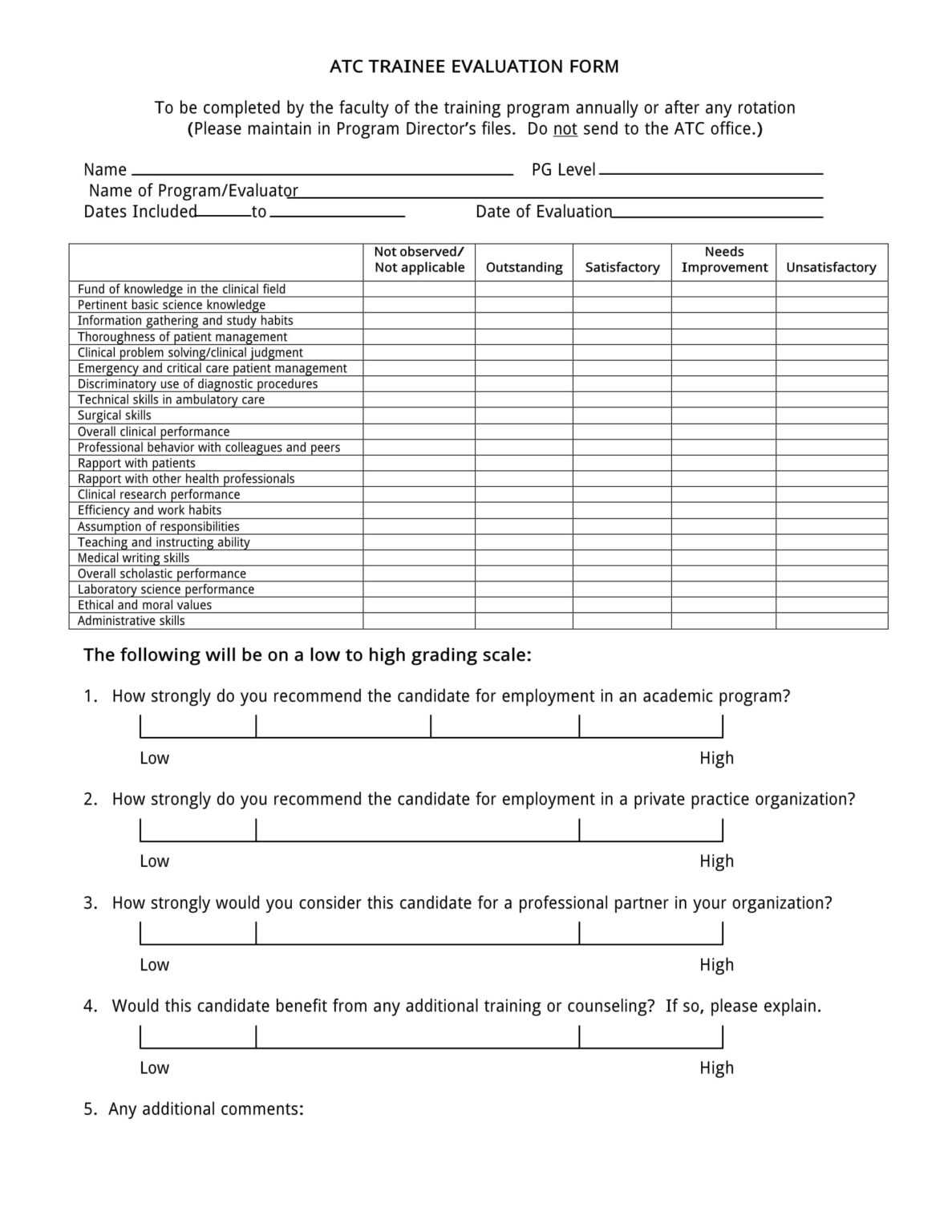 Train The Trainer Form FREE 10+ Trainee Evaluation Forms In MS Word PDF Inside Training ...