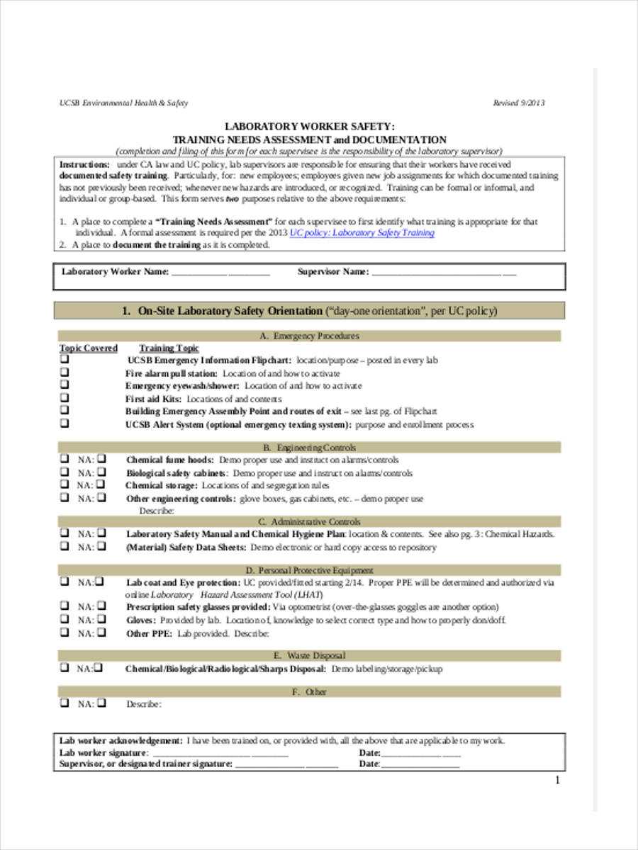 FREE 10+ Training Needs Assessment Forms in PDF Within Training Needs Analysis Report Template