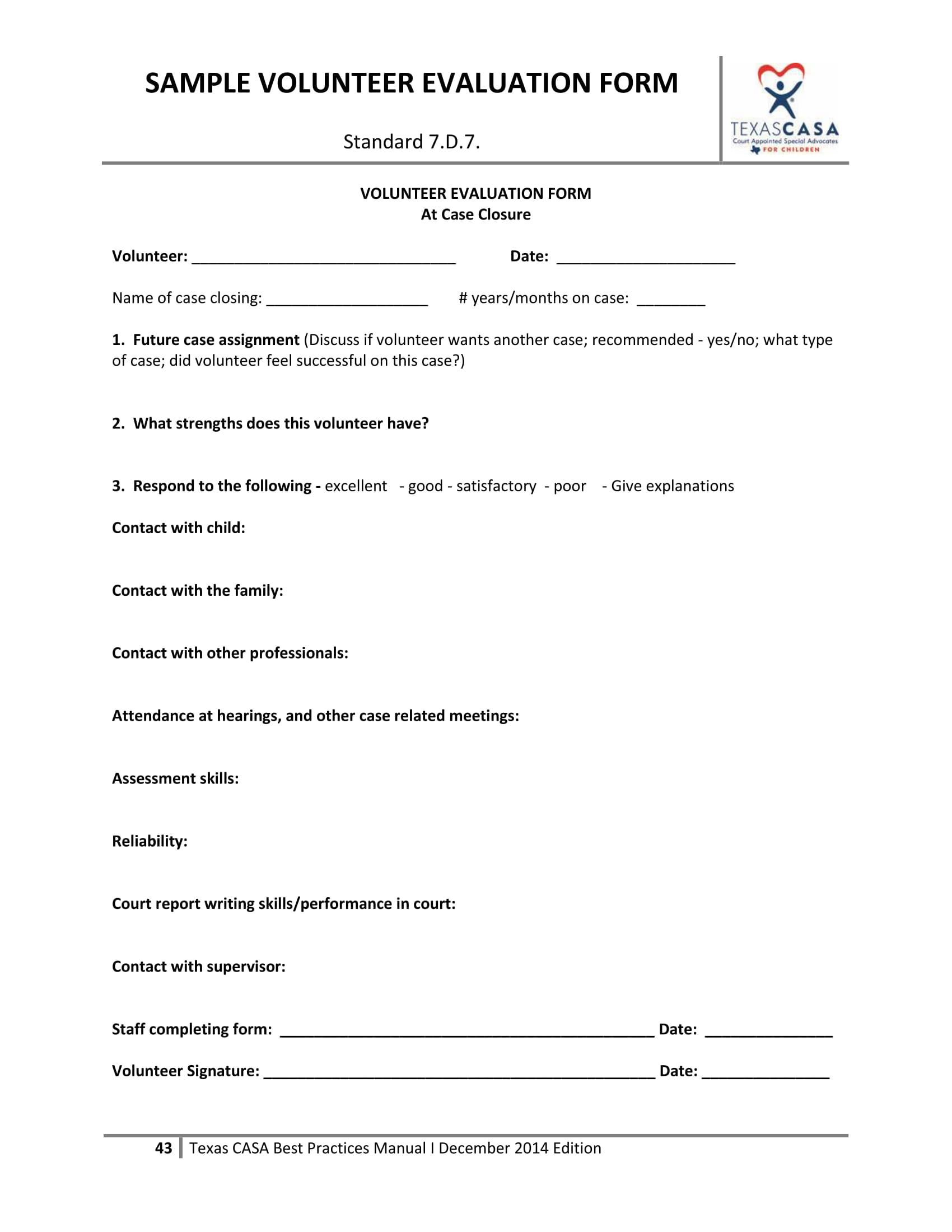 FREE 10+ Volunteer Evaluation Forms in PDF Inside Volunteer Report Template