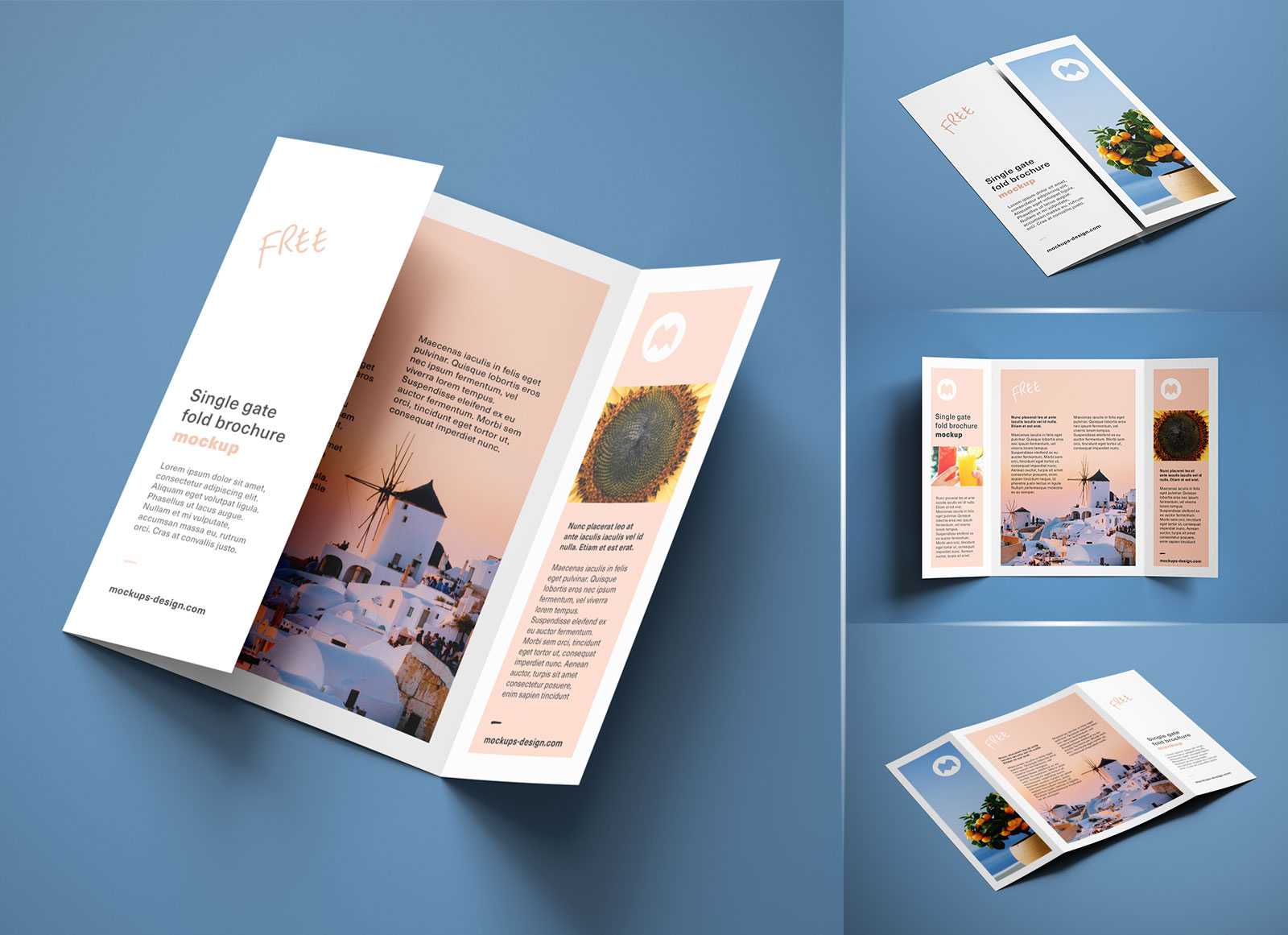 Free A10 Single-Gate Fold Brochure Mockup PSD Set - Good Mockups With Regard To Gate Fold Brochure Template