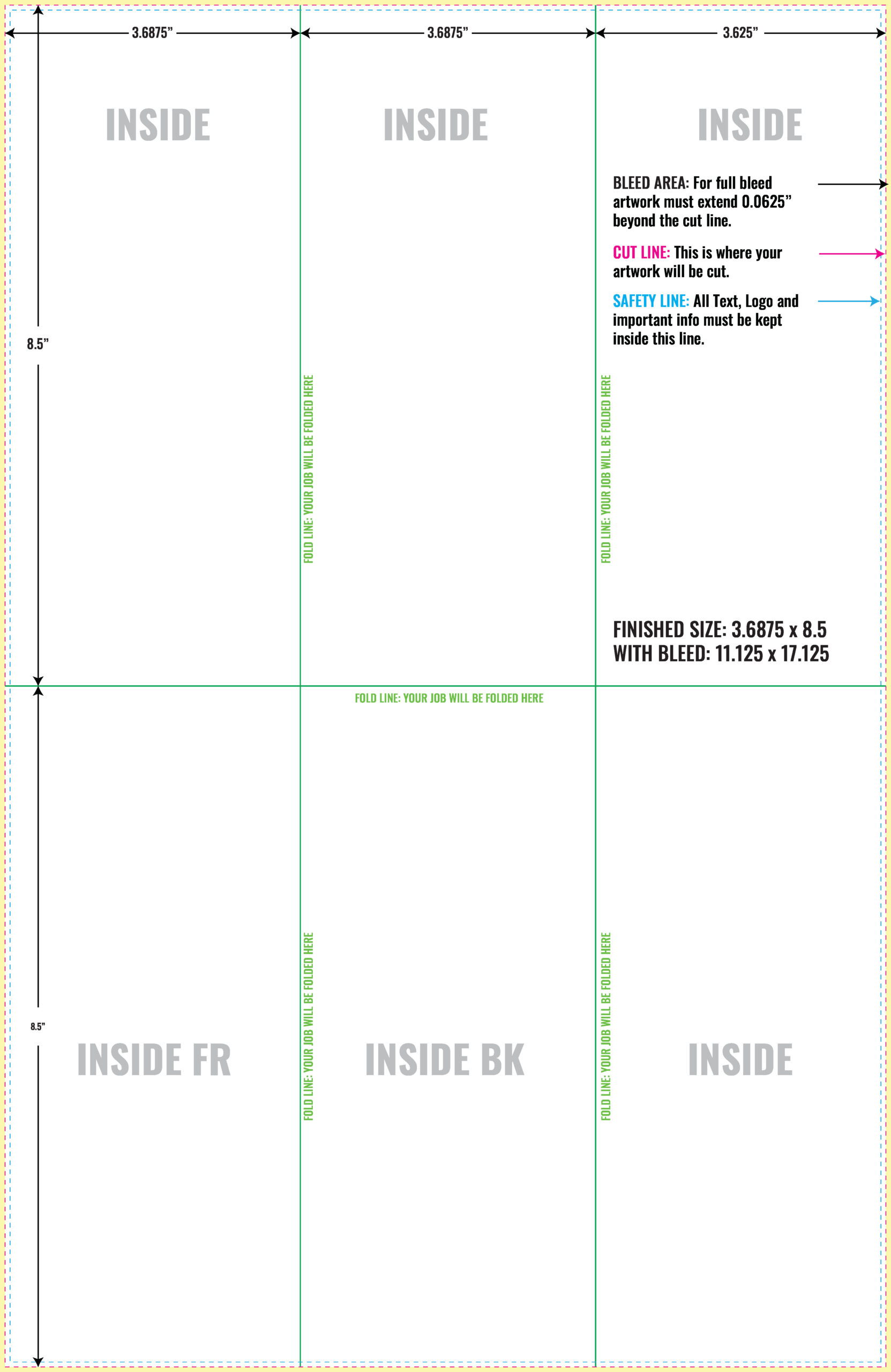 Free Adobe Illustrator 10" x 10" Brochure Layout Guidelines  For 11X17 Brochure Template