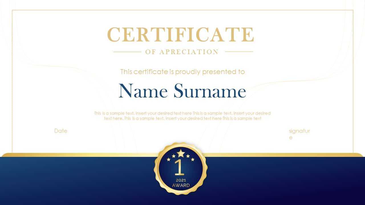 Free Award Certificate Template For Google Slides And PowerPoint For Award Certificate Template Powerpoint