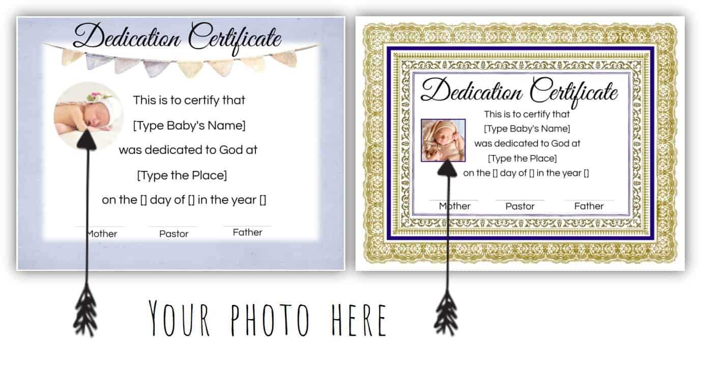 FREE Baby Dedication Certificate  Editable And Printable With Regard To Baby Christening Certificate Template