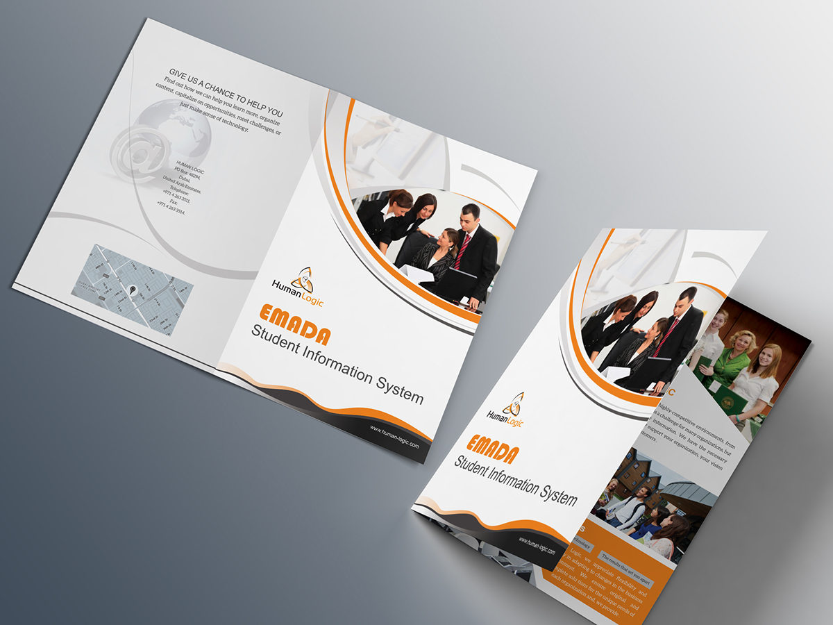 Free bi-fold brochure psd on Behance Within Two Fold Brochure Template Psd