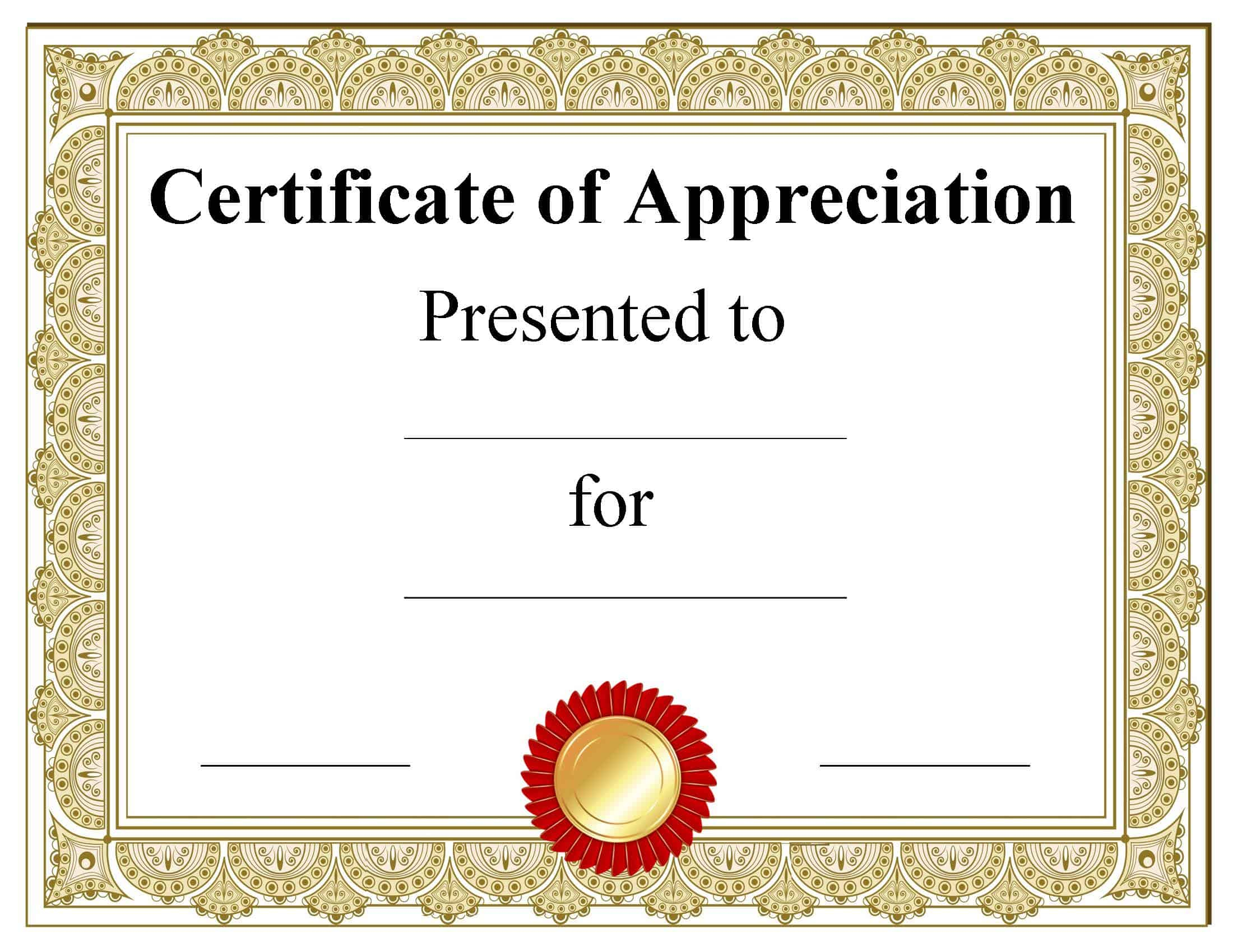 FREE Blank Certificate Templates  No Watermark Throughout Printable Certificate Of Recognition Templates Free