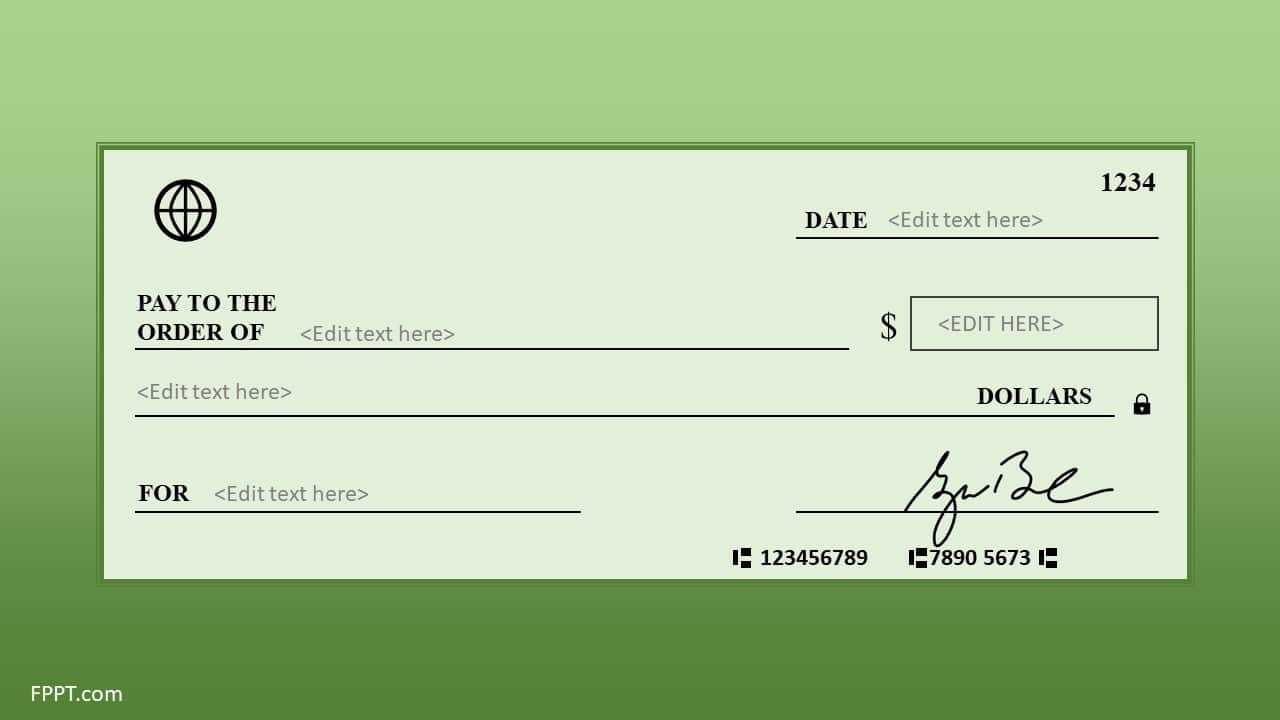 Free Blank Check Template For PowerPoint – Free PowerPoint Templates For Blank Cheque Template Download Free