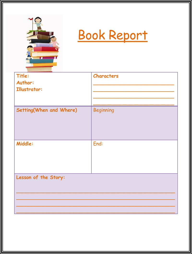 Free Book Report & Worksheet Templates – Word Layouts For Book Report Template 5Th Grade
