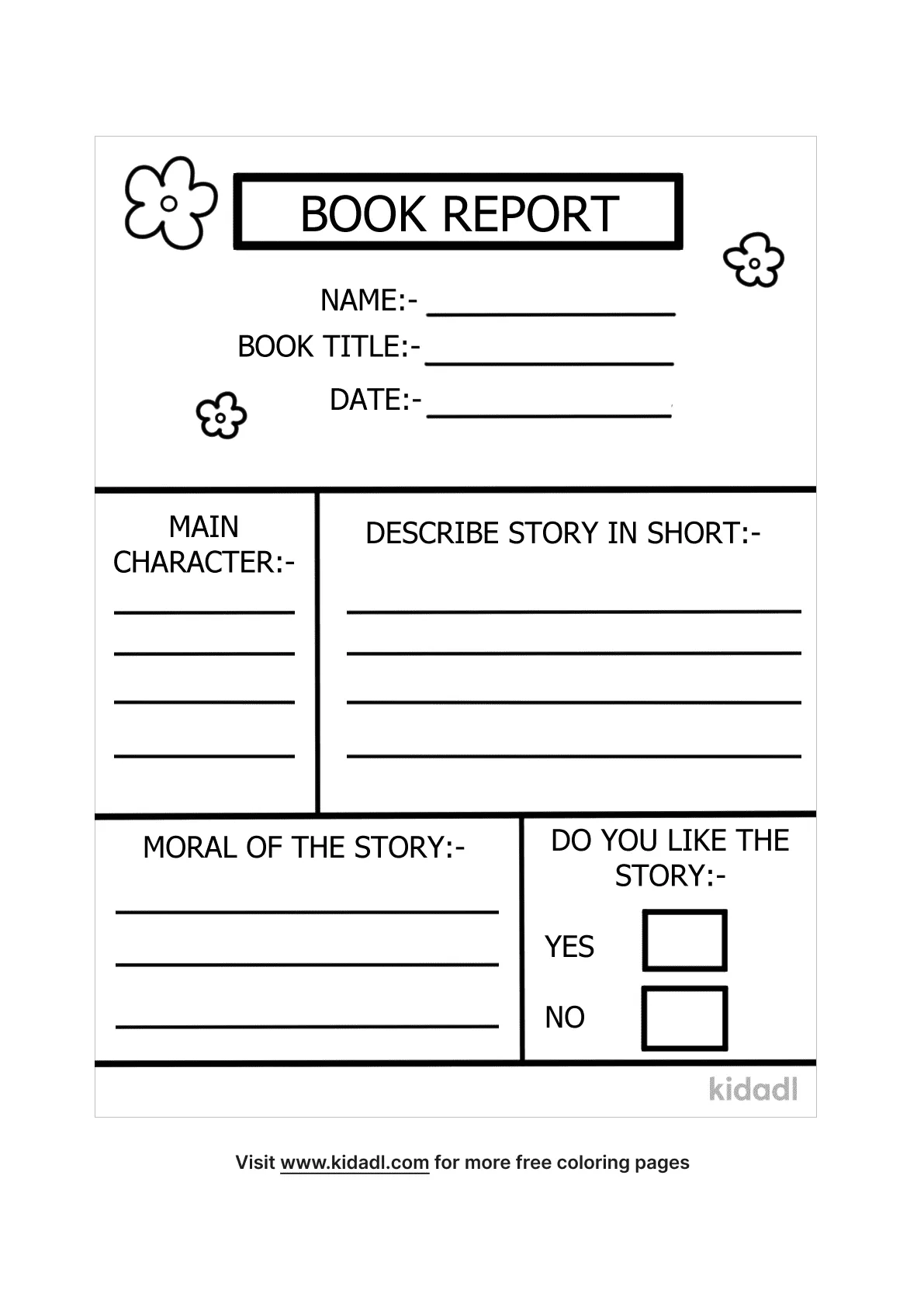 Free Book Report Template Coloring Page  Coloring Page Printables  With Science Report Template Ks2