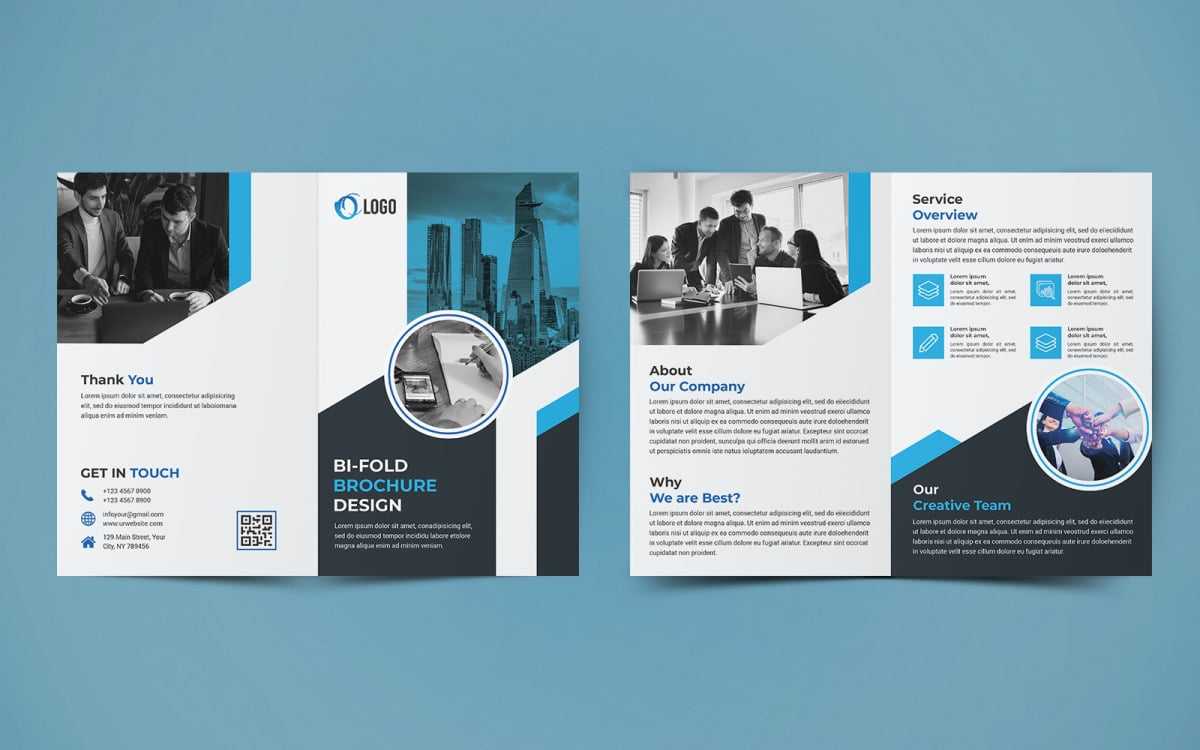 Free Business Bifold Brochure Design – Corporate Identity Template Within 2 Fold Brochure Template Free