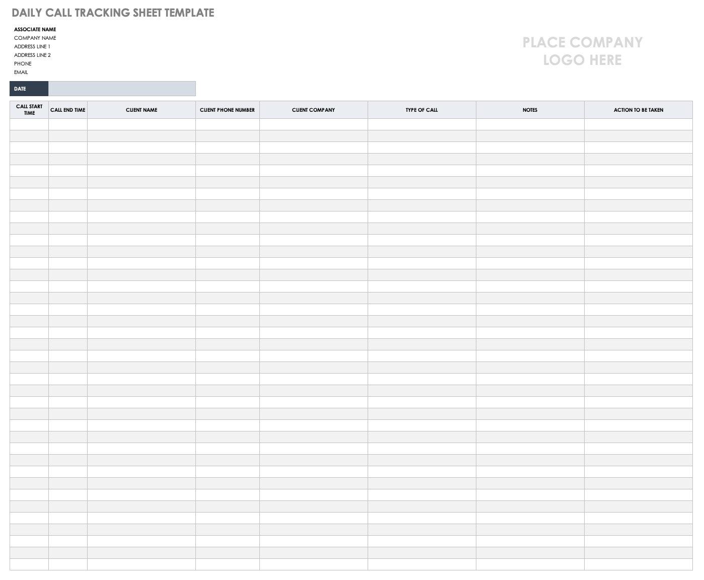 Free Call Tracking Templates  Smartsheet For Sales Call Report Template