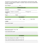 Free Car (Motor Vehicle) Incident Report Template – Word  PDF  For Motor Vehicle Accident Report Form Template