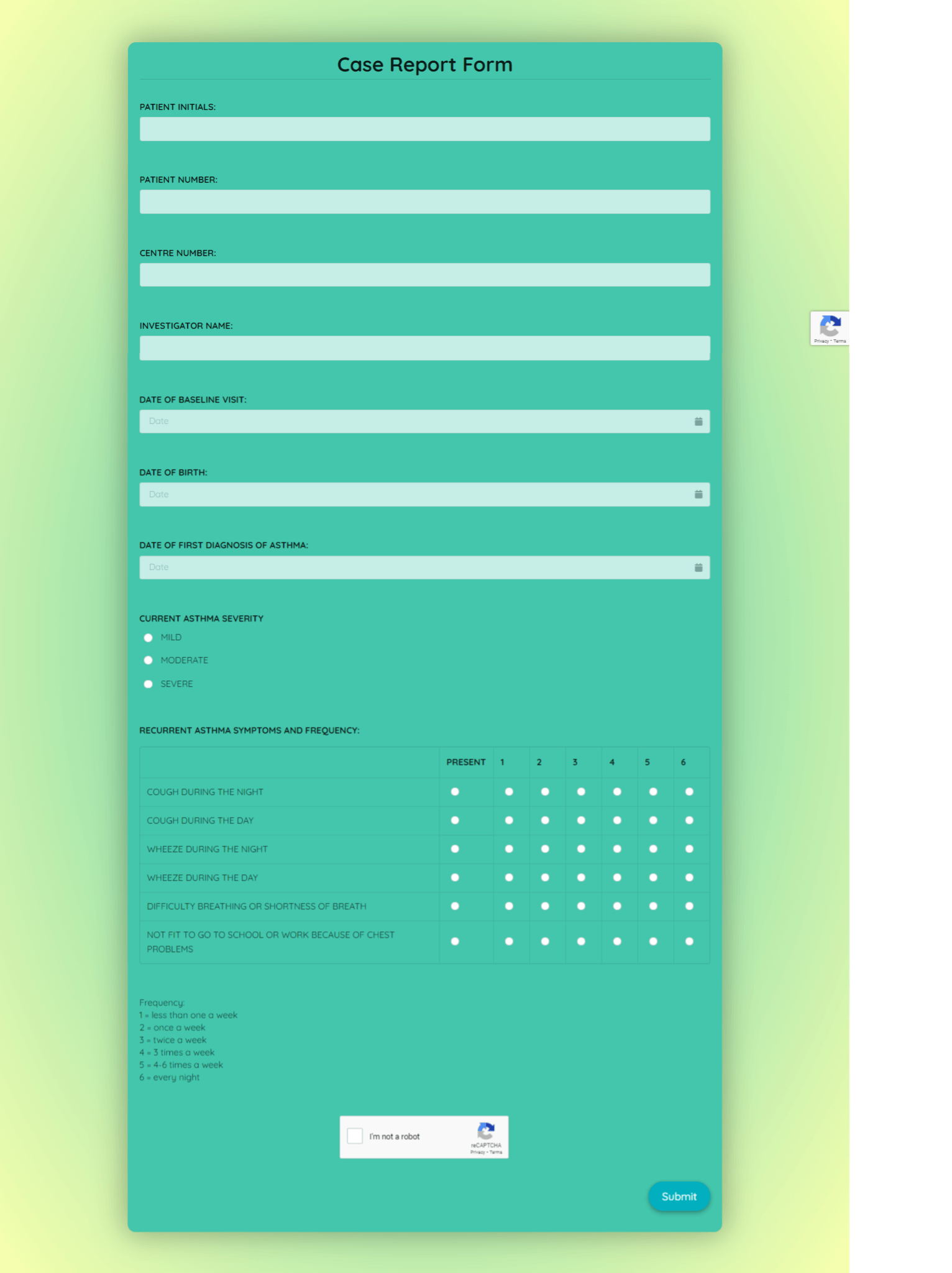 Free Case Report Form Template  Formplus Inside Case Report Form Template Clinical Trials