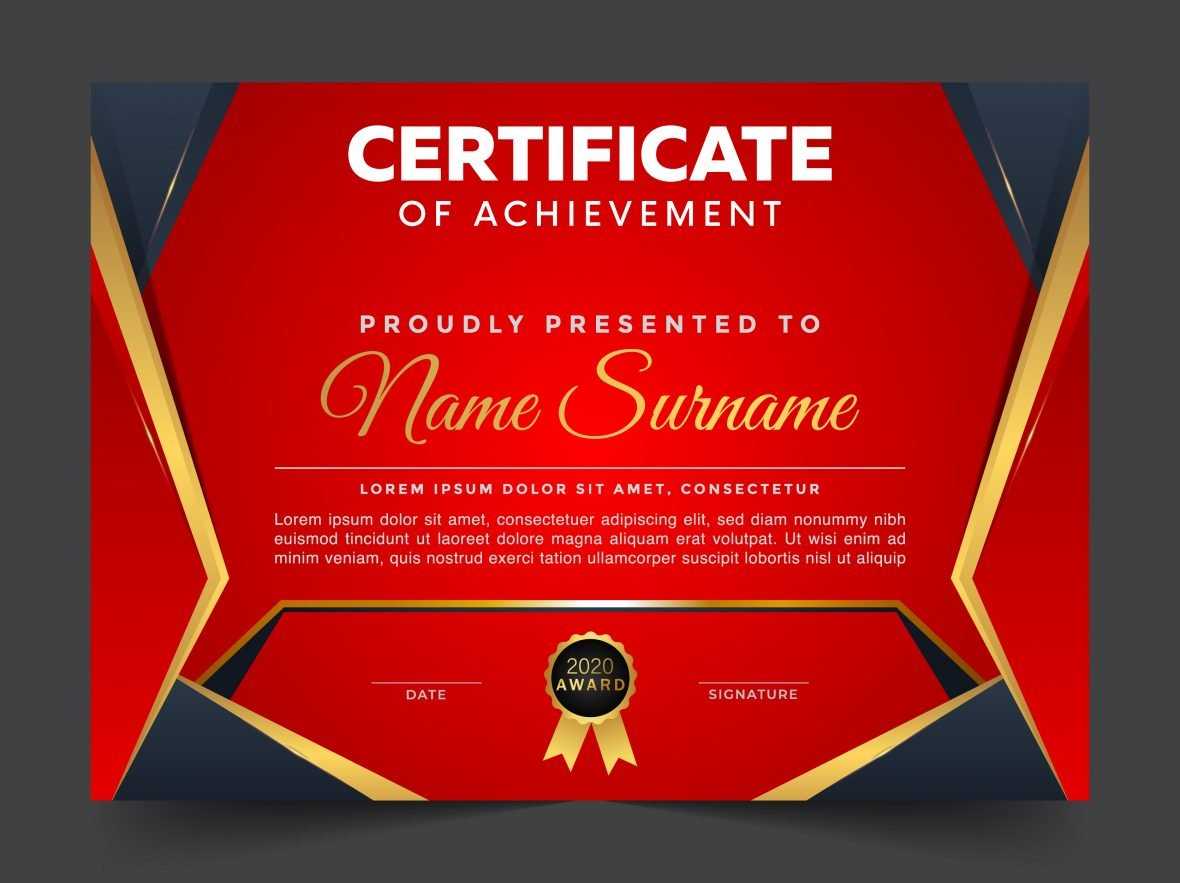 Free Certificate Of Achievement Template – GraphicsFamily With Certificate Of Accomplishment Template Free