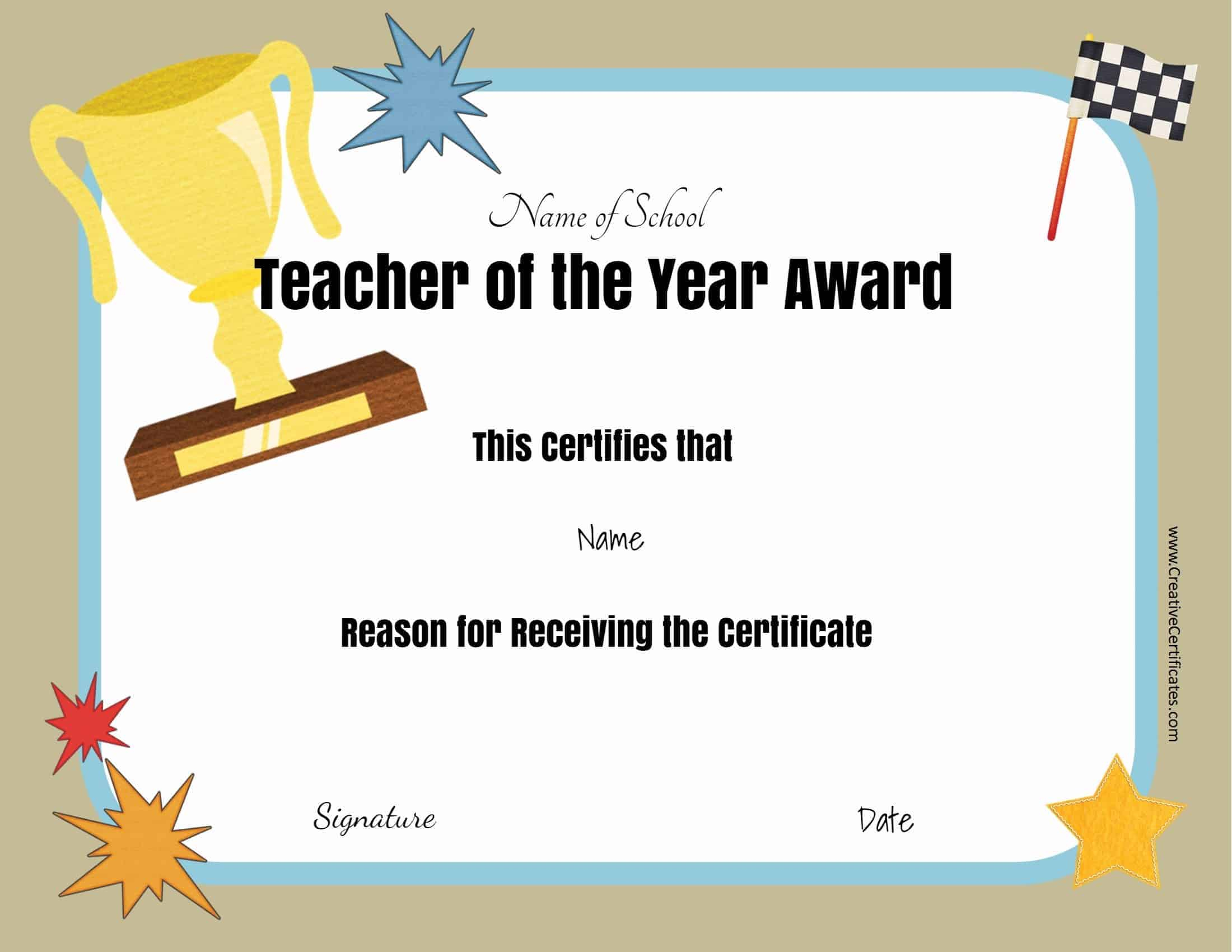 Free certificate of appreciation for teachers  Customize online For Free Funny Award Certificate Templates For Word